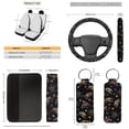 thumbnail image 5 of Yuyamidu Colorful Sea Turtle Car Interior Accessories Full Set Car Seat Covers Steering Wheel Cover Hibiscus Seat Belt Cover Trash Bag Rearview Mirror Cover Coasters Lipstick Covers for Sedans SUVs, 5 of 7