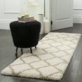 thumbnail image 2 of SAFAVIEH Hudson Aline Plush Geometric Shag Runner Rug, Ivory/Beige, 2'3" x 16', 2 of 6