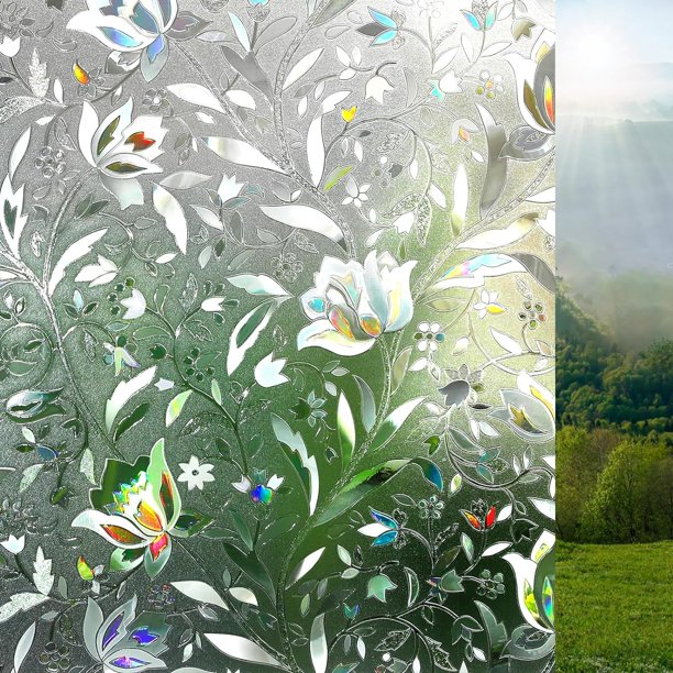 Película de privacidad autoadhesiva opaca ventana de película de arco iris 3D