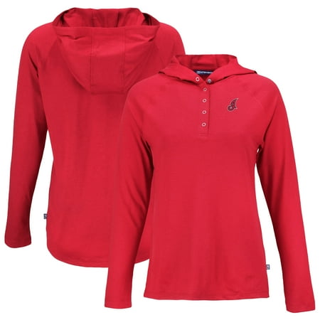 Women s Cutter & Buck Red Cleveland Indians Cooperstown Collection Coastline Epic Comfort Eco Recycled Hoodie Raglan