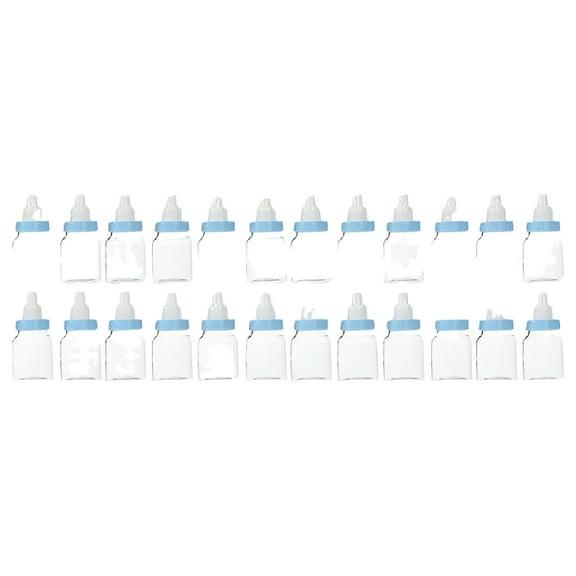 Package of 24 Bottles with Removable Blue Tops for Baby Showers, Parties, and Favors by Unknown