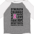 thumbnail image 4 of Inktastic Breast Cancer Awareness Strenght Courage Support Love Boys or Girls Long Sleeve Baby Bodysuit, 4 of 5