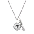 thumbnail image 1 of Delight Jewelry Silvertone Domed Black MNA Silvertone Fearless Bar Charm Necklace, 23", 1 of 4