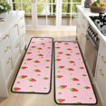 thumbnail image 4 of Kitchen Rugs Sets Of 2,Strawberry Plants Fruit Polka Dot Pink Pattern Anti Fatigue Kitchen Mat Rugs Non Slip Washable,Decorative Kitchen Floor Mats for Kitchen,Sink,Laundry,17"x47"+17"x47", 4 of 5