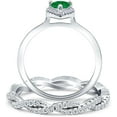 thumbnail image 3 of Divine Creation 2.35 Ct Pear Cut Green Emerald Wedding Christmas Thanksgiving Bridal Ring Set 14K White Gold Plated 925 Sterling Silver For Women's -4.5, 3 of 3