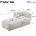 thumbnail image 2 of Shaiailed 64" White Right Arm Facing Chaise Lounge Indoor,Small Chaise Lounge for Small Space,Fainting Couch,Modern Boucle Chaise Lounge Chair for Bedroom,Upholstered Lounge Chair for Living Room, 2 of 7