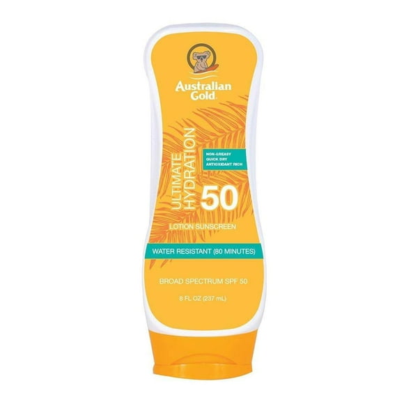 Protector Solar Australian gold 50 FPS loción plus 8 oz