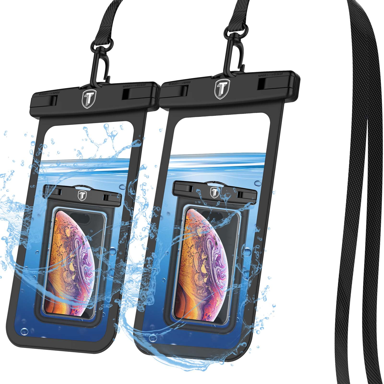 (2 Pack) Waterproof Case for Apple iPhone XR, XS, XS Max, X, SE, 5S, 8