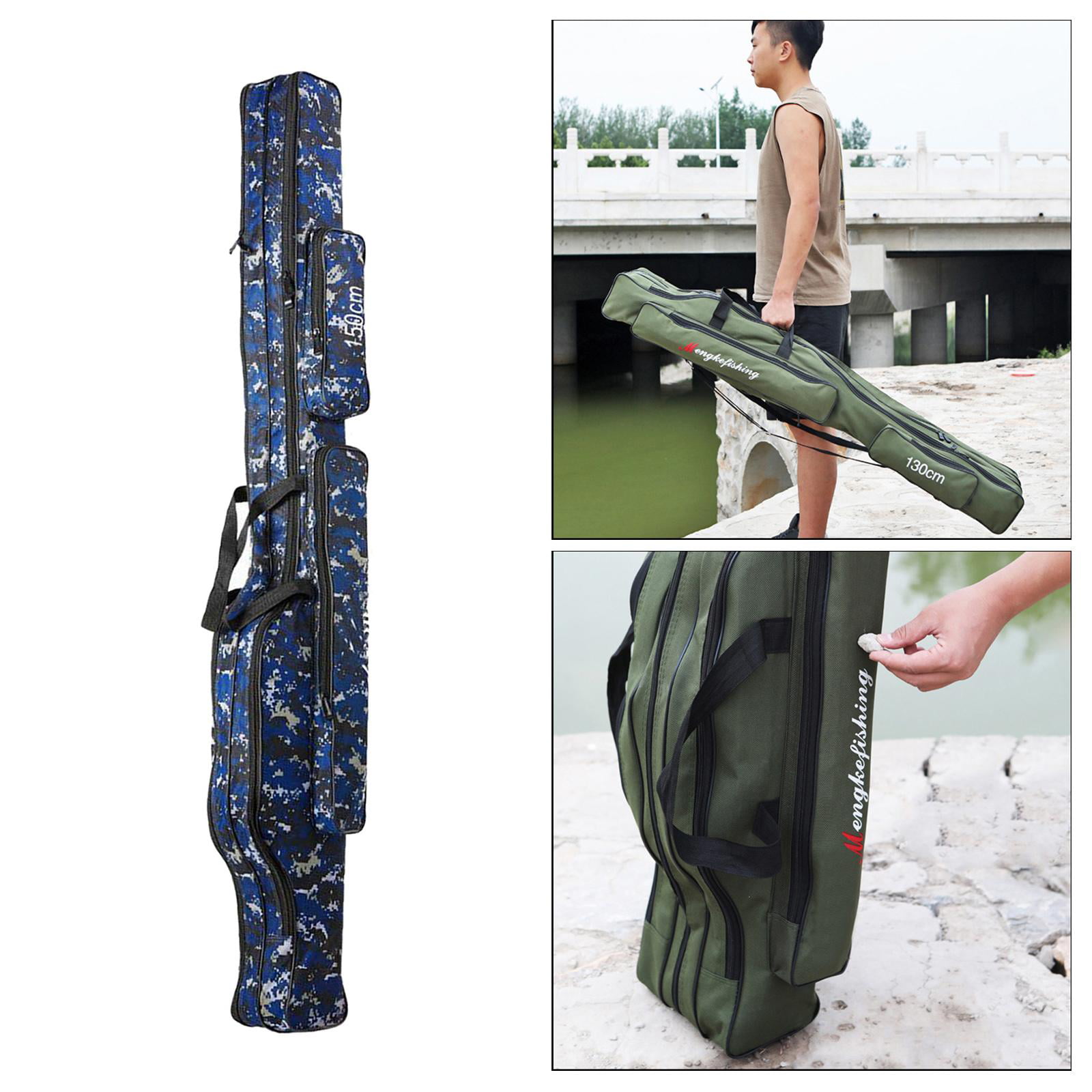 Fishing Rod BAG CASE for REEL EQUIPMENT - Blue, 2 Layers 110cm
