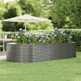 thumbnail image 1 of vidaXL Garden Raised Bed Grey 291x140x68 cm Powder-coated Steel, 1 of 4