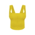 thumbnail image 5 of Yuyuzo Going out Tops for Women Square Neck Crop Tops Summer Sleeveless Stretchy Slim Basic Tees T Shirts, 5 of 5
