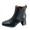 thumbnail image 1 of Bottes à Talons, Semelle Épaisse Rétro Surdimensionnée Chaude Hiver Confortable Bout Pointu Élastique Bouche, Bottes pour Femmes, 1 of 9