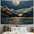 thumbnail image 2 of Chilfamy Mountain Tapestry, Sunset Tapestry Forest Tree Nature Landscape Tapestry, Mountain Moon Wall Hanging for Bedroom Living Room Dorm Room Dormitory Tapestry Painting, 2 of 6