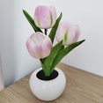 thumbnail image 1 of Lámpara de mesa de flores de simulación de luz de noche de tulipán LED Lámpara de mesa de tulipán simulada decorativa de novedad con olla Lámpara de ambiente con pilas para oficina en casa, 1 of 9