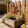 thumbnail image 4 of Rusted Metal Bunny Garden Stakes with Flower, Watering Can, and Reaching Silhouettes for Outdoor Patio Planter and Garden Decor, 4 of 7