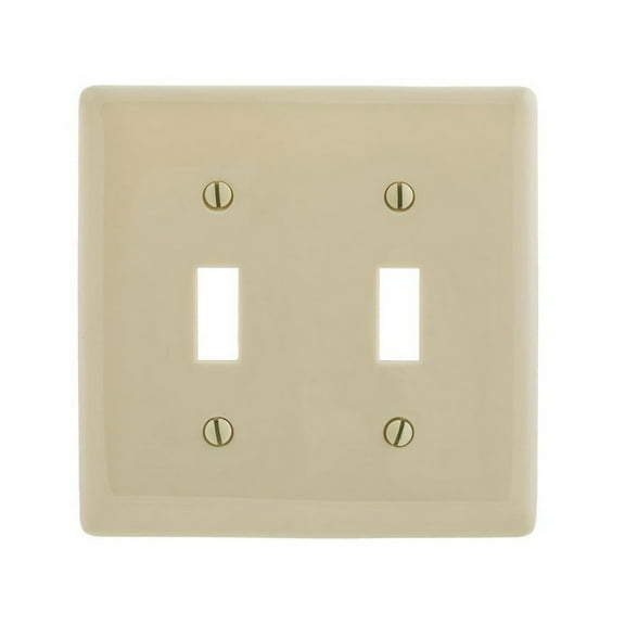Hubbell 2-Gang Ivory Toggle Jumbo Nylon Wall Plate NPJJ2IZ