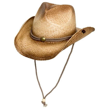 Ombre Straw Round Up Authentic Cowboy Hat w/ Moisture Wicking Band