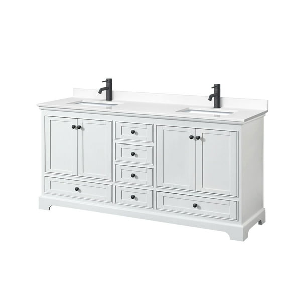 Wyndham Collection WCS202072DWBWCUNSMXX Deborah 72" Free Standing Double Basin Vanity Set
