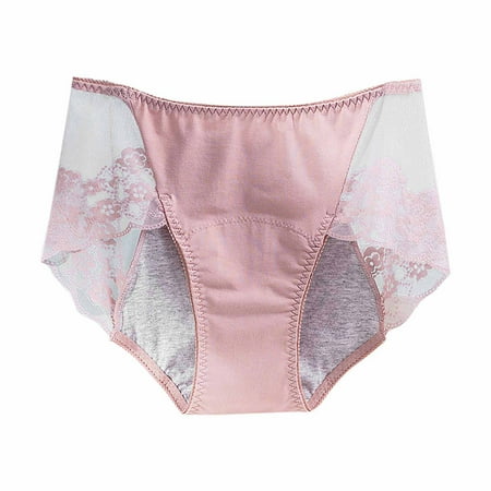 Jalioing Comfy Panties for Women High Waist Breathable Cotton Panty Solid Color Classic Underwear (Large  Pink)