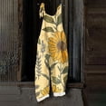 thumbnail image 7 of JULMCOMO Cotton Linen Jumpsuits for Women Floral Print Tie Strap Baggy Summer Outfits Scoop Neck Vacation Comfy Casual Jumpsuits Yellow S, 7 of 7