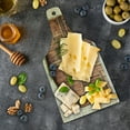 thumbnail image 4 of Rustic Cutting Board, Traditional Oak Crafted Doorway on Stone Facade Artisan Hand Made Features Culture, Tempered Glass Cutting and Serving Board, Wine Bottle Shape, Cream Brown, by Ambesonne, 4 of 4