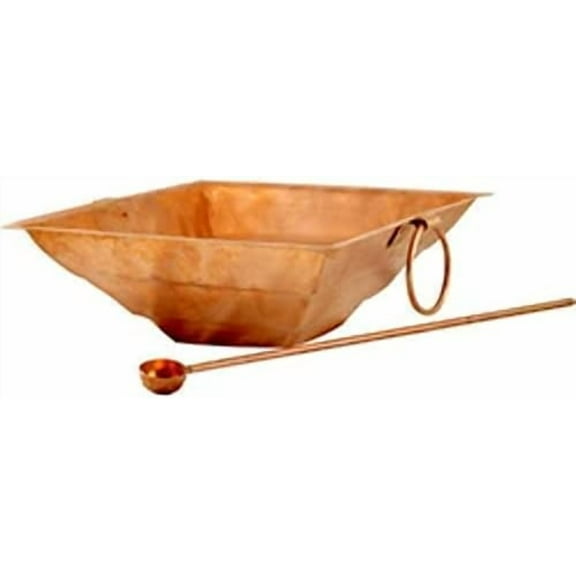 Copper Hawan Kund Traditional Indian Agnihotri Yagna Havan Kund Pooja Accessory 5inches Approx with Spoon & Hawan samagri