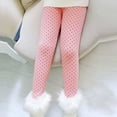 thumbnail image 6 of Girls Kids Fleece Lined Warm Leggings Winter Thick Leggings Stretch Tights Slim Long Wave Point Pants Sports Leggings 2-13 T, 6 of 9