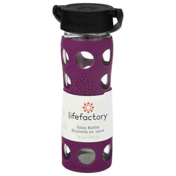 lexicon D.w.z terrorisme Lifefactory - Glass Water Bottle with Classic Cap and Silicone Sleeve Core  2.0 Plum - 16 fl. oz. - Walmart.com