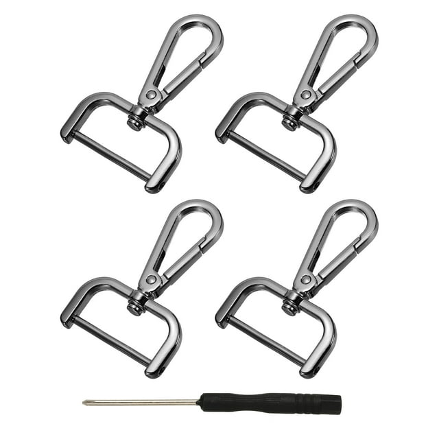 Uxcell Swivel Clasps Hook, ID Detachable Snap Hook with Screwdriver Black 1-1/4 Inch
