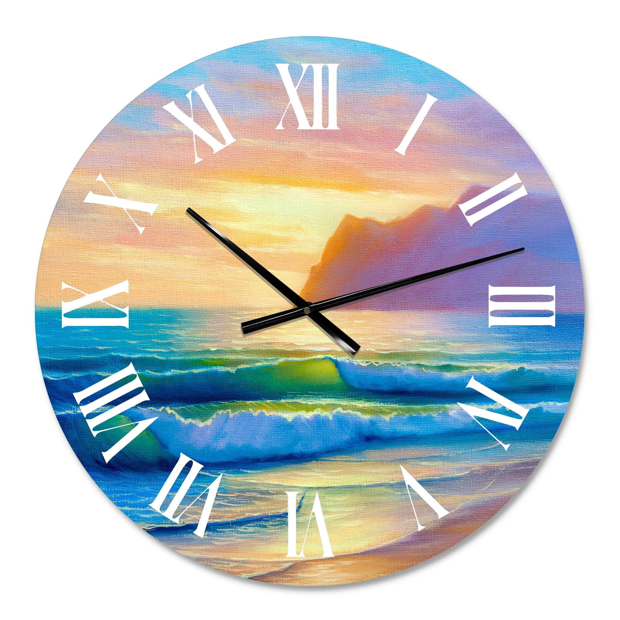 Designart 1 in Quartz Coastal Wall Clock