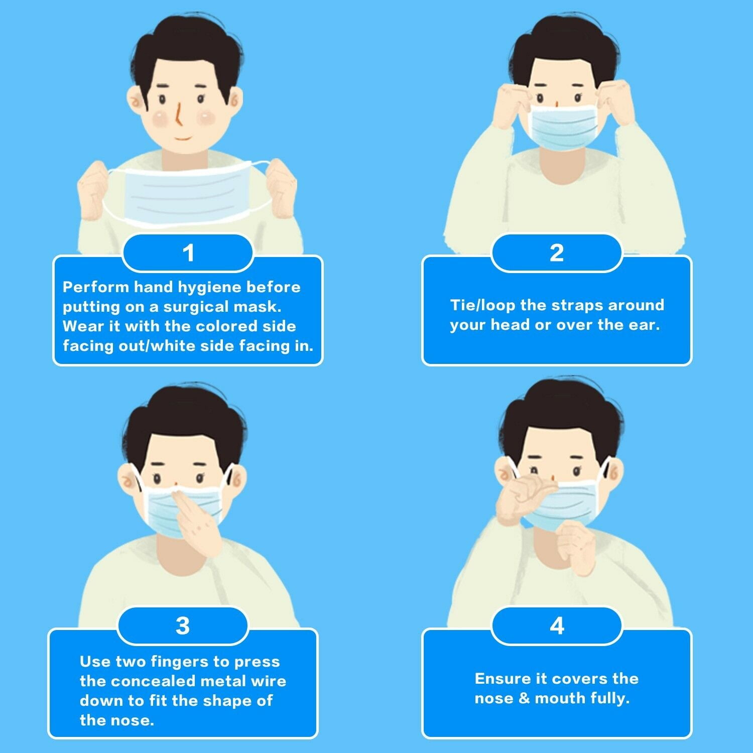 100 unit Disposable Face Masks 3 Ply Non-Woven Fabric Soft & Comfortable Safety Cover Guard against unseen airborne substances, Pollen, Smoke, Air Pollution with Free Resealable Bag