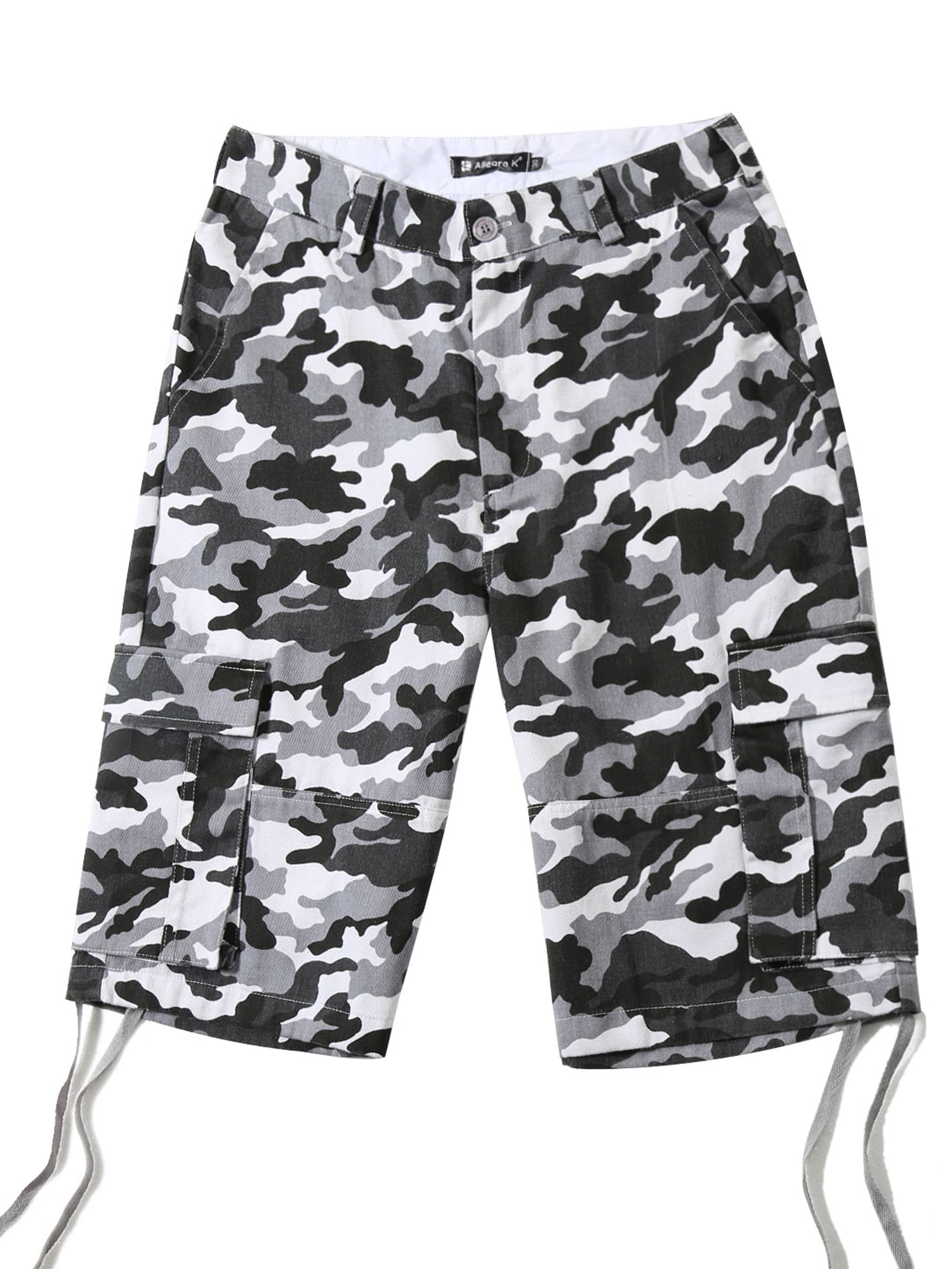 YONGM Mens Casual Outdoor Camouflage Multi Pocket Lightweight Cotton Shorts
