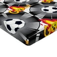 thumbnail image 2 of Ambesonne Emoji Fitted Sheet, Shouting Goal Soccer Ball, Full Size, Dark Coral Grey and Mustard, 2 of 3