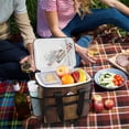 thumbnail image 5 of FORMRS Insulated Cooler Bag 24 Cans Capacity Soft Leakproof Lunch Box with Side Pockets, Wood Grain, 5 of 7