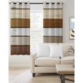 thumbnail image 2 of Vintage Geometric Brown Blackout Curtains, Light Blocking Print Window Curtains, Farmhouse Country Chic Wood Grain Thermal Insulated Window Drapes for Living Room 2 Panels, 55"W x 39"L, 2 of 9