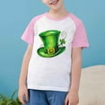 thumbnail image 5 of Jinhomg Boys Girls Holiday T Shirts Cute St.Patrick's Day Graphic Tees Lightweight Comfy Raglan Sleeve Crew Neck Tops Toddler Kids Spring Summer Wear Kid Pink 7 Years, 5 of 10