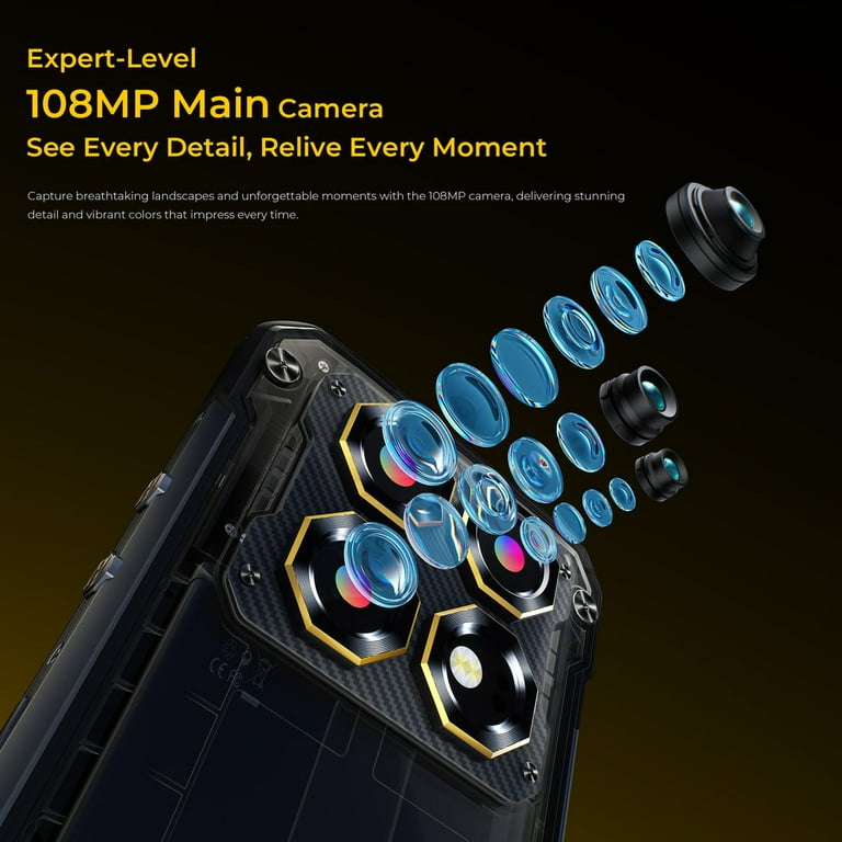 OUKITEL タフネススマホ WP60 5G 黄色24GB+256GB Oukitel WP60 5G Rugged Phone 7.2'' HD+ Display 10,000mAh Big