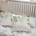 thumbnail image 5 of Green Eucalyptus Leaf Outdoor Pillow Covers Pack of 2 Country Watercolor Plant Waterproof Throw Pillow Covers Decorative Cushion Cases for Patio Garden Tent Balcony Couch 20x20 inch, 5 of 8