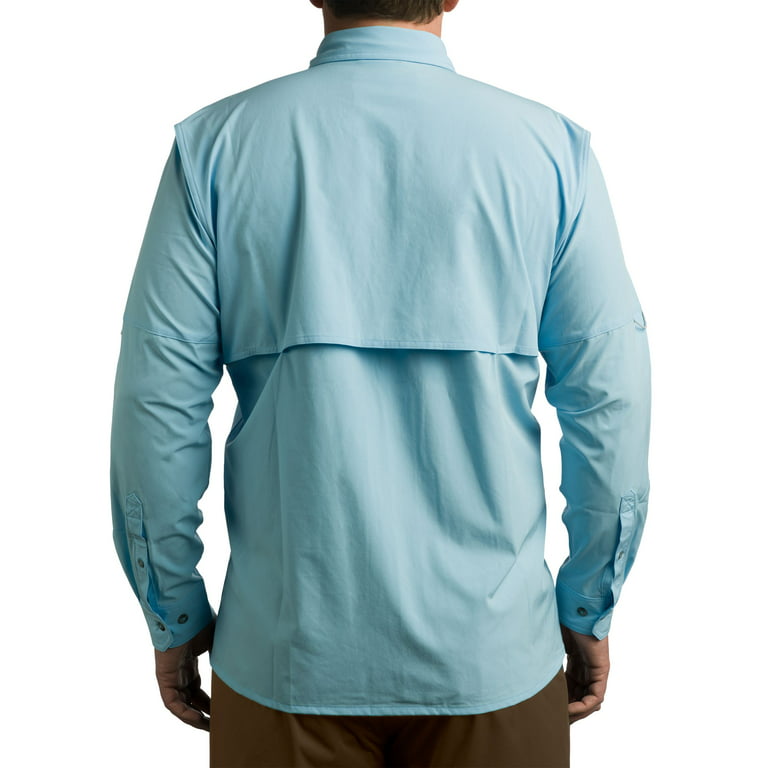 Whitewater Men's Rapids Long Sleeve Fishing Shirt, Large, Blue Bell