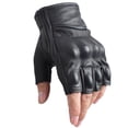 thumbnail image 3 of Mens Goatskin Fingerless Motorcycle Gloves Riding Driving Outdoor Leather Gloves with Hand Knuckle, 3 of 6