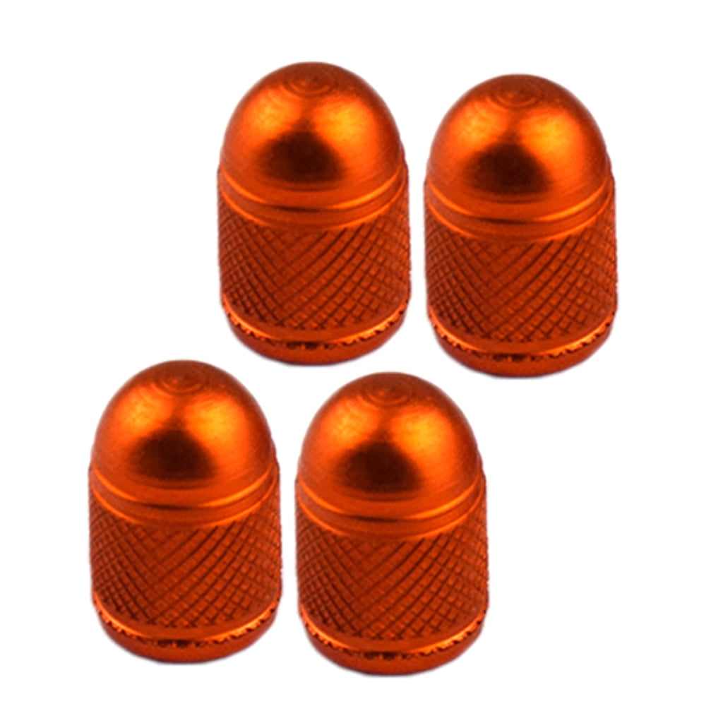 4 pcs Wheel Tire Valve Stem Caps Cover Kit For Car Truck Motorcycle Orange 