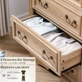 thumbnail image 4 of FIAKOA Ensemble de Commode de Chambre et Ensemble de Tables de Nuit, Ensemble Complet de Meubles de Chambre Style Ferme avec Grand Rangement, 4 Pcs, Nature, 4 of 9