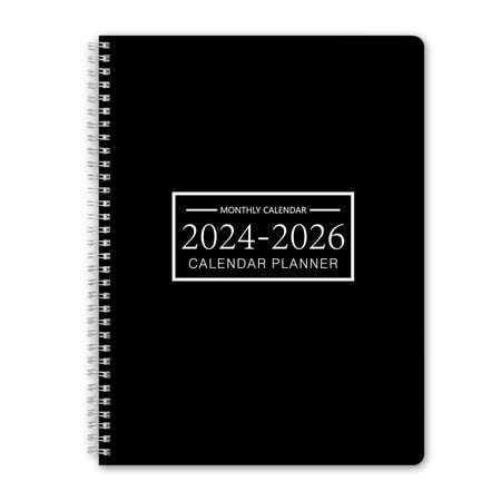 Monthly Planner July 2024 - June 2026 Office Calendar Planner - 9Ã—11 Inch Teacher Planner Hard PVC Cover with Spiral Bound