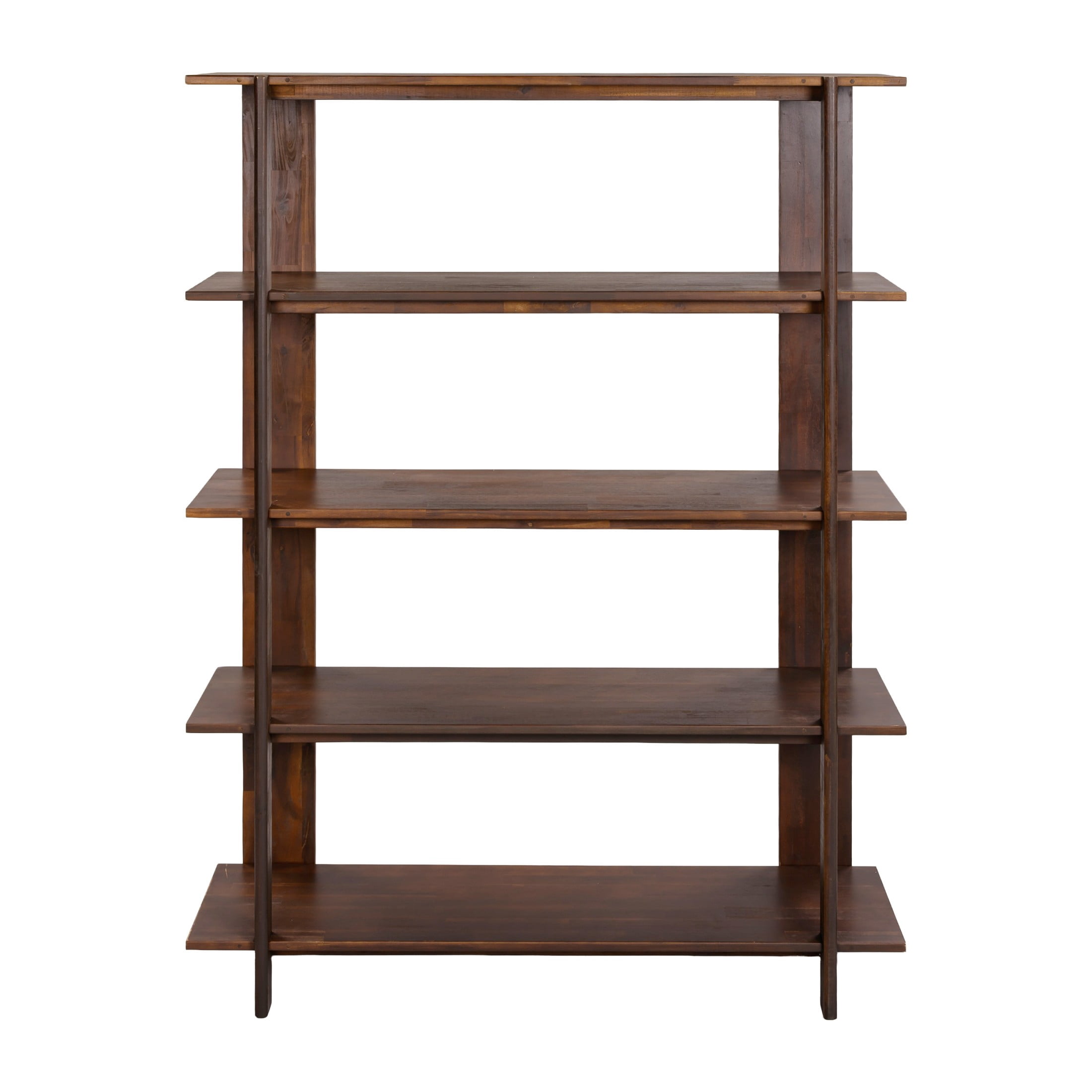 Christopher Knight Home Big 4-Tier Open Bookcase, 70.2" Solid Acacia Wood Large Display Bookshelf, Walnut Finish