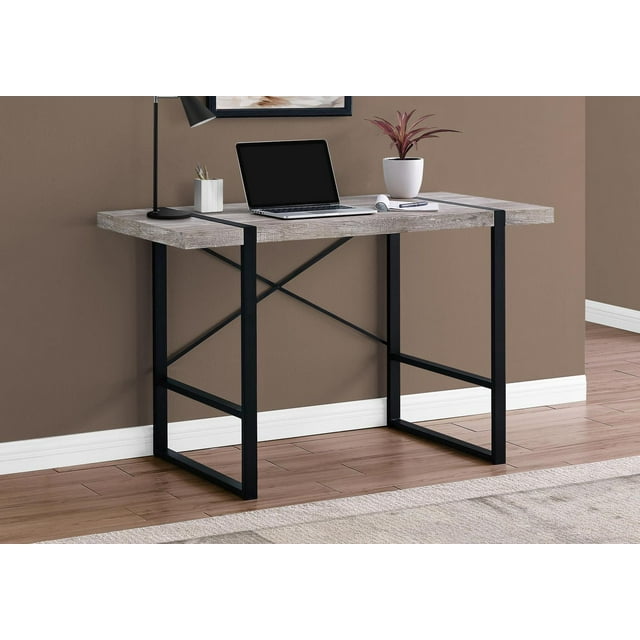 Monarch Specialties Computer Desk, Home Office, Laptop, 48"l, Work, Metal, Laminate, Beige, Black, Contemporary, Modern