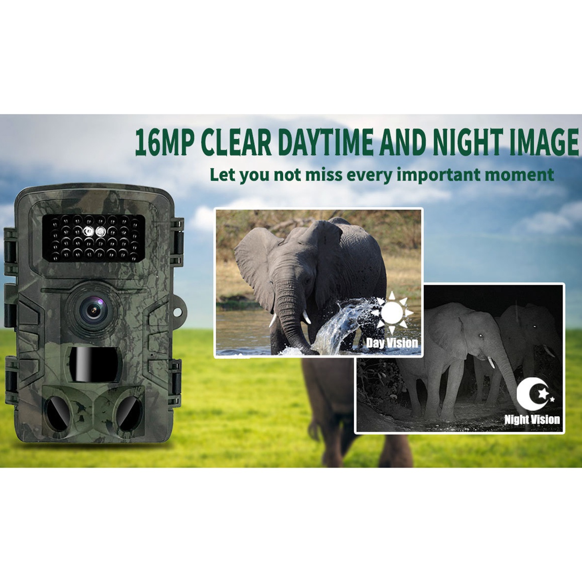 Hunting Camera 1080P Clear 1-20 Waterproof Camera for Game Trails - image 5 of 8