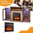 thumbnail image 4 of Giantex Fireplace TV Stand w/LED Lights & Smart APP Control for TVs up to 65", Entertainment Center w/18" Electric Fireplace, Brown, 4 of 10