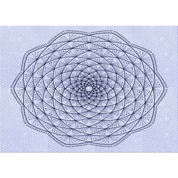 Ahgly Company Indoor Rectangle Patterned Lavender Blue Area Rugs, 2' x 3'