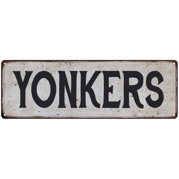YONKERS Vintage Look Rustic Metal 6x18 Sign City State 106180041146