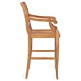 thumbnail image 2 of Teak Wood Castle Outdoor Patio Barstool with Arms, 2 of 5